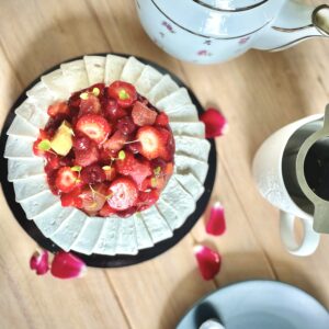 Entremets fraise rhubarbe