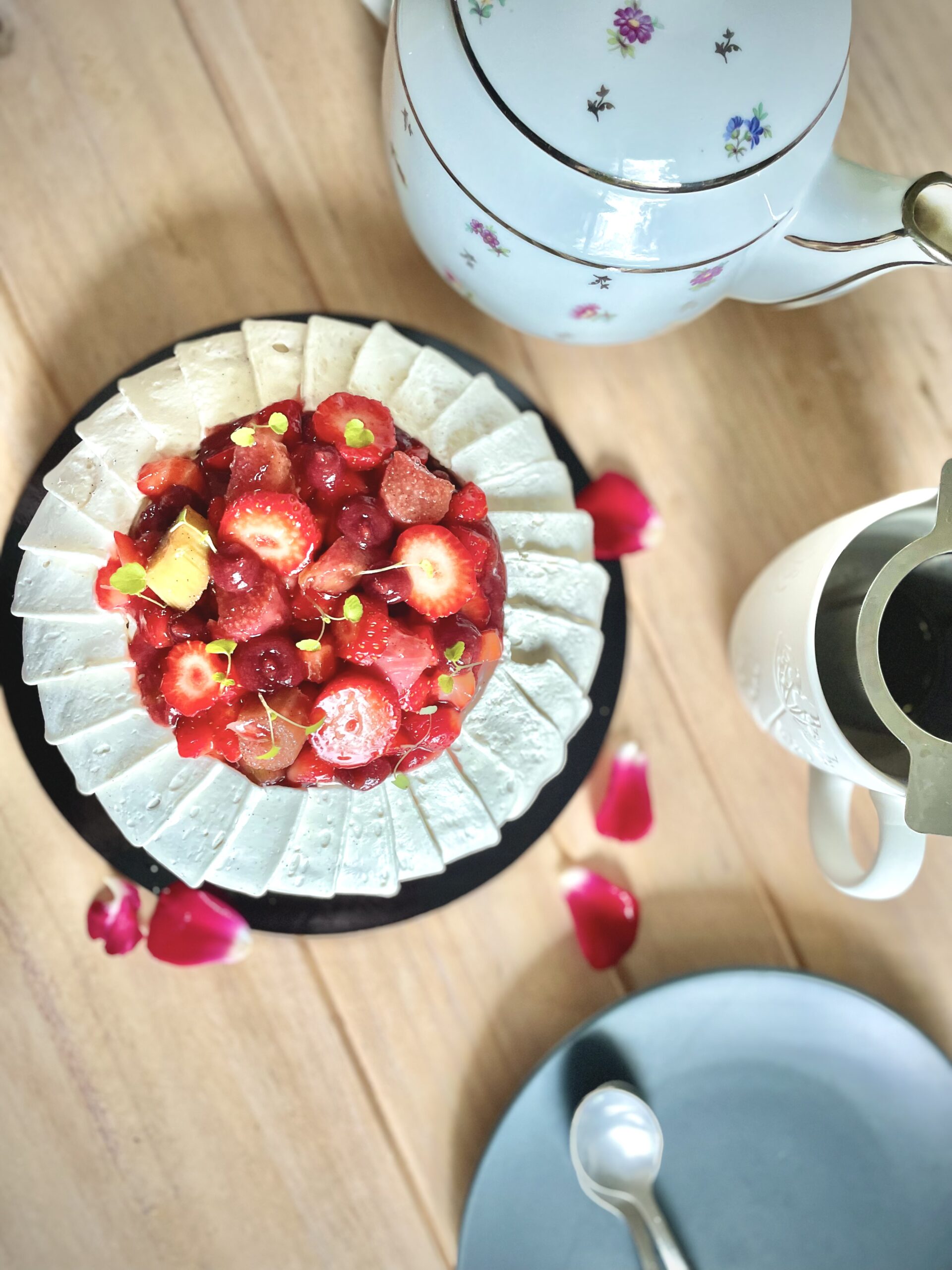 Entremets fraise rhubarbe